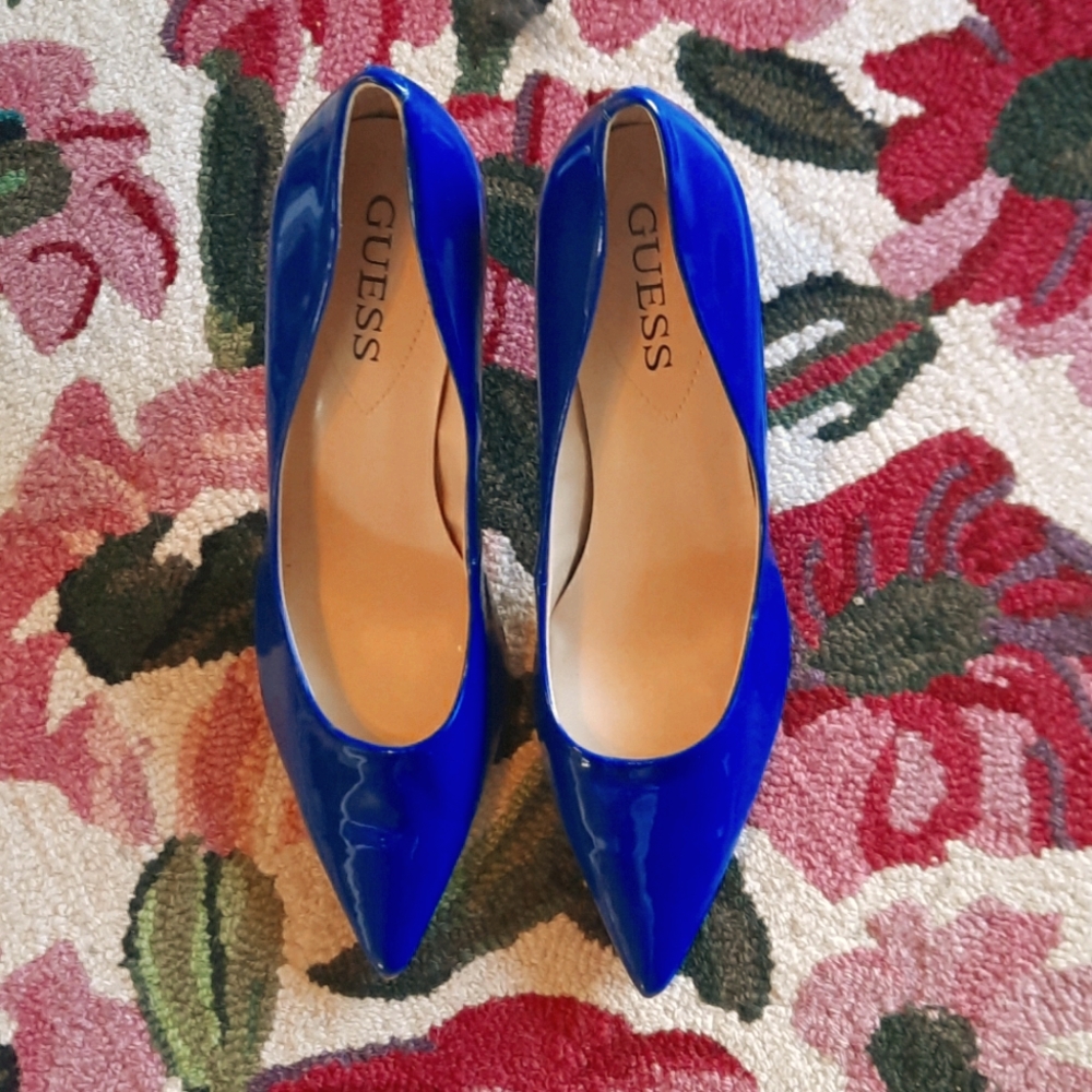 Guess 3" Blue Heels